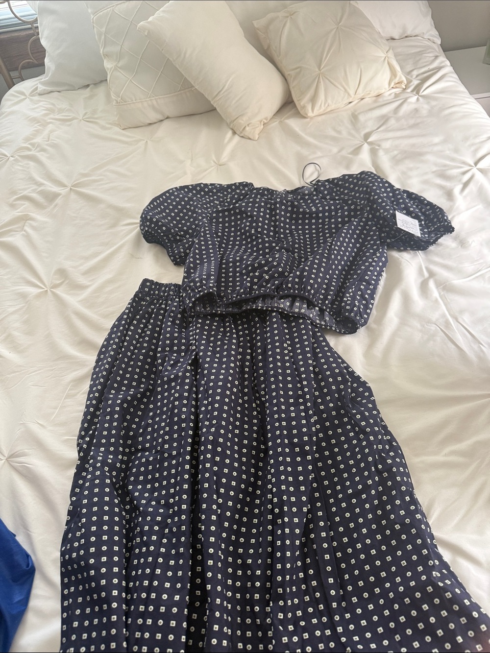 Banana Republic Navy Blue Polka Dot Skirt Set